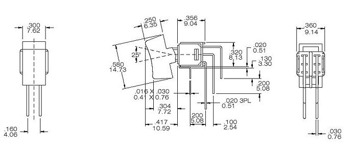 RS4-202R4钮子开关图纸