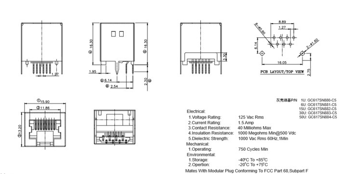 RJ45尺寸图